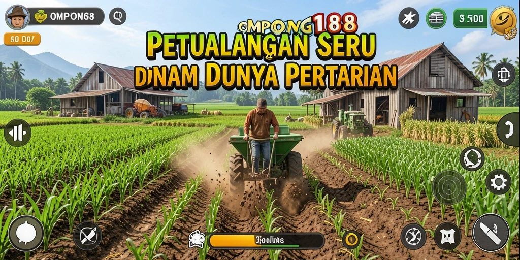 Tampilan gameplay OMPONG188 dengan gambar pertanian yang indah.